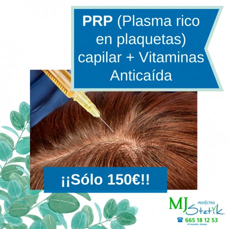 Pack PRP (Plasma rico en plaquetas) Capilar + Vitaminas Anticaida